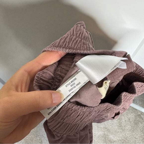 Madewell Corduroy Pull On Tapered Ankle Pants Purple High Rise Size Small - Picture 7 of 8